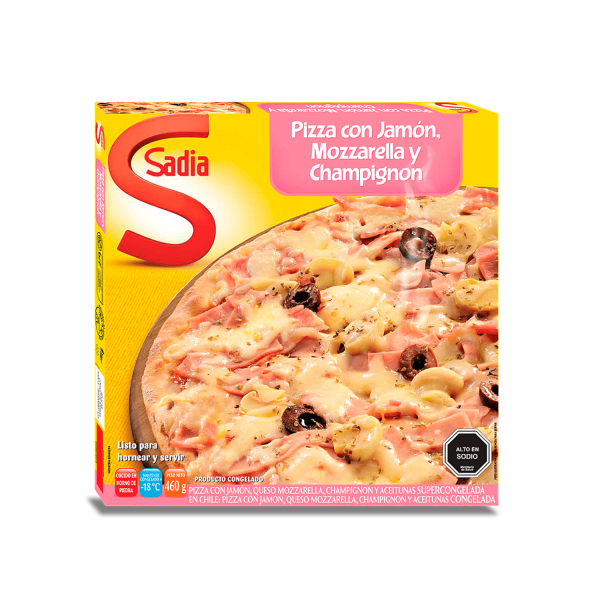 PIZZA JAMON/CHAMPIÑON SADIA - UNIDAD 460GR